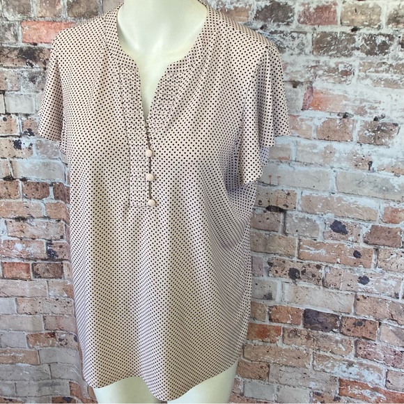 Adrianna Papell Blouse Short Sleeve Pink Sz Large - Picture 2 of 8